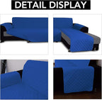 Easy-Going Reversible L-Shape Sectional Couch Cover, Small, ClassicBlue | Soft Sofa Slipcover For Dogs, Fits Left/Right Chaise Lounge Protector, Water Resistant Mat For Living Room