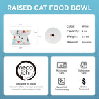 Necoichi Ceramic Elevated Cat Food Bowl (Fuji, Regular Flat)