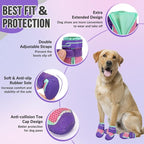 SlowTon Dog Shoes for Large Small Medium Dogs - Breathable Dog Boots for Summer Hot Pavement, Paw Protector for Outdoor Walking Winter Snow, Anti-Slip Rubber Dog Booties for Hardwood Floor (PIPU, 4)
