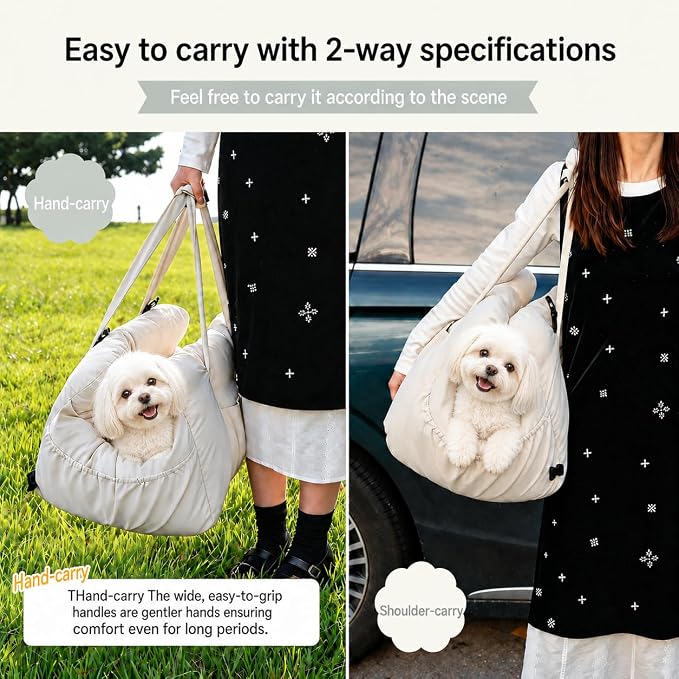 Elevated Dog Car Seat for Small Dogs up to 25 lbs — Memory Foam Cushion, Safety Tether & Non-Slip Base, Machine-Washable Waterproof Pet Travel Bed for Cars, SUVs & Trucks