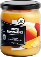 Mango Odor Eliminating Highly Fragranced Candle - Eliminates 95% of Pet, Smoke, Food, and Other Smells Quickly - Up to 80 Hour Burn time - 12 Ounce Premium Soy Blend