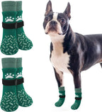 SCENEREAL Anti Slip Dog Socks to Prevent Licking Paws, Dog Shoes for Hot/Cold Pavement, Paw Protector Traction Control on Hardwood Floor, Dog Shoes Booties for Puppy Small Medium Large Senior Dogs