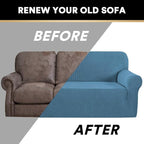 Couch Covers for 3 Cushion Couch Sofa Pet Friendly Extra Large Couch Cover for Oversized Sofa Washable Furniture Protector Fitted Sofa Slipcovers Stay in Place(XL Sofa, Dusty Blue)