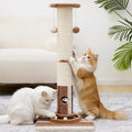 Woochpet Cat Scratching Post,Heavy Duty Green Sisal Scratcher with Cat Toys | Protect Furniture,Modern Boho Cat Post,For Indoor Large Cats,Cat Ball Track