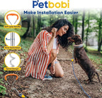 Petbobi Dog Tie Out Cable and Stake, 10ft Heavy Duty Dog Leads for Yard | 4in Shock Spring, 16in Spiral Ground Anchor, 360° No-Tangle Swivel, Chew-Proof Rustproof Wire, Up to 120 lbs, Outdoor Camping