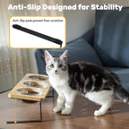Elevated Cat Bowls, 15° Tilted Cat Food Bowl | Includes 3 Glass bowls, Bamboo Board and Metal Stand with Anti-Slip Design for Stable Feeding of Cats and Puppies