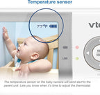 VTech Baby Monitor No WiFi, 2 Cameras & Remote Pan-Tilt-Zoom for Twins & Two Rooms – Hack-Proof, 19Hr Battery, 1000ft Range, Auto Night Vision, Temperature Sensor | VM923-2