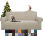 YEMYHOM Couch Cover Latest Jacquard Design High Stretch Sofa Covers for 3 Cushion Couch, Pet Dog Cat Proof Slipcover Non Slip Magic Elastic Furniture Protector (Sofa, Khaki)