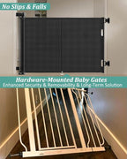 Miumoon 50 inch Reinforced Retractable Baby Gates 42 inch Tall | Retractable Dog Gate with No Crawl Through Reinforced Strip, 4 FT Retractable Gate for Stairs,Doorways,Hallway,Indoor/Outdoor