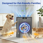 MOOKA Air Purifier for Home Bedroom Large Room up to 2200 Ft², HEPA Filter | Washable Pre-Filter, Auto Mode, Quiet Sleep Mode, Air Quality Monitor, Air Cleaner for Pet Dust Smoke Pollen, KJ190H Grey