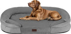 Dwanton Orthopedic Dog Bed for Extra Large Dogs with Gel Memory Foam, Waterproof Dog Sofa, Washable Pet Bed with Four Sided Bolster Cushion, Removable Cover & Non-Slip Bottom, 45", Medium Grey
