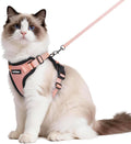 rabbitgoo Cat Harness and Leash Set, Escape Proof Vest, Light Salmon Pink | Soft Breathable Mesh, Easy Adjustable Fit, Snap Buckles, Sturdy Clip, Reflective Strips, for Medium to Large Cats Walks, M