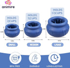 Wobbly Dog Enrichment Lick Toy, Stuffable Frozen Lick Bowl to Keep Dogs Busy, Long-Lasting Interactive Treat Dispensing Dog Toy, Silicone Fetch Catch Chew Toy(Dark Blue,L)