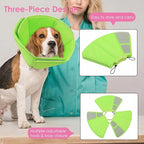 AOFITEE Dog Cones for Medium Dogs, Soft Dog Cone Collar After Surgery, Adjustable Cone for Dogs to Stop Licking, Breathable Pet E-Collar Alternative for Wound Healing(Green,Medium)