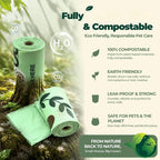 Compostable Dog Poop Bags 270 Count (18 Rolls), 9x13 Inch, BPI Certified, Plant-Based Leak Proof Unscented Green Eco-Friendly Waste Bags (Green)