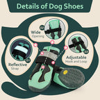 PAWsay Dog Shoes for Summer Water-Resistant Paw Protector Soft Booties | Non Slip Puppy Boots with Reflective Straps Prevent Injury Scratching Comfy Boots with Soft Thin Lining Lighten Friction
