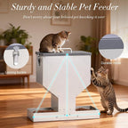 Automatic Cat Feeder 2 Cats Gravity Dual Cat Food Dispenser | Auto Dry Food Dispenser with Strong Anti-Jam System Galvanized Steel Pet Food Station Indoor & Outdoor Double Bowls