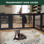 FXW AuraSpace Clear Acrylic Indoor Dog Playpen, 30" H, 10 Panels, Black | Open View, Modern Home Fit, No Climbing Bars, Tool-Free Setup, For Small & Medium Dogs
