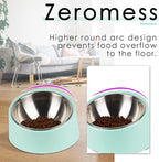 SuperDesign Mess Free 15° Slanted Bowl for Dogs and Cats, Tilted Angle Bulldog Bowl Dog Feeder, Non-Skid & Non-Spill, Easier to Reach Food M/1 Cup Teal