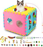 41 Pcs Interactive Cat Toys for Indoor Cats, Kitten Toys with Soft Pillow, Catnip Toys, Chew Rope, Feather Wand, Springs and Balls for Indoor Kittens