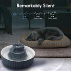 Lawfery Ceramic Cat Water Fountain, 2.1L/71oz Cupcake Pet Fountain | 3 Carbon Filters, 2 Quiet Pumps, Heavy Ceramic Body, and 360° Drinking Area, Drinking Bowl for Indoor Cats and Small Dogs