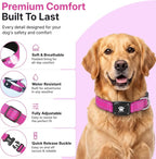 GPS Dog Collar Tracker 2-in-1,Reflective Waterproof Pet Collar,iOS-Only,No Monthly Fees,Unlimited Range,Dog Tracking Collar Pet Tracker,for Small Medium Large Dogs(S (12.5"-16"), Hot Pink)