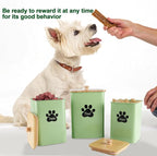 Dog Treat Container Airtight,Dog Treat Jar with Scoop,Dog Treat Organizer,Dog Treat Container For Countertop,Pet Treat Jar For Kitchen Counter with Airtight Bamboo Lids