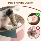 ComSaf Cat Scratcher Bed 17 x 13 in, Oval Cardboard Scratch Pad for Cats | Cat Scratching Board, Corrugated Cardboard, Shallow Bowl Shape, Furniture Protection, Indoor Cat Lounger, Claw Care