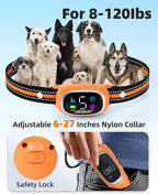 2-in-1 Dog Shock Collar and Bark Collar for Dogs – 3300FT Dog Training Collar with Remote, IP67 Waterproof e Collar with Anti-Bark/Beep/Vibration/Shock Modes for Small Medium Large Dog(8-120Lbs)