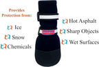 All Weather Neoprene Paw Protector Dog Boots with Reflective Straps in 5 Sizes! (Black XL)