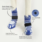 PUPTECK Anti-Slip Dog Socks with Double Sides Grips for Small Medium Large Dogs Hardwood Floors Prevents Licking, Dog Shoes for Hot Pavement Traction Control for Senior Dogs, Royal Blue, M