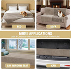 H.VERSAILTEX Plush Chenille Couch Cover for Dogs Pets Blanket for Bed Anti-Slip Soft and Durable Furniture Protector for Small Medium Large Cats Washable (52" x 82", Taupe)