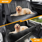 Dog Car Seat for Large Dogs Under 100 LBS,Dog Car Bed Washable Pet Travel,Super Soft Safe Removable Pet Booster Seat-Black