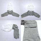 D Doggy Star Italian Greyhound Clothes Cargo Pants Onesie Outfit Whippet for Dog Coat (M,Grey Cargo)