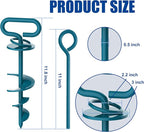 Eurmax USA 2-Pack Heavy Duty Dog Tie Out Stake, No-Tangle In Ground Anchor Runner for Large Dogs up to 210 Lbs - Perfect for Yard, Beach and Camping (Square,Navy Blue)