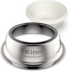 Kinn Kleanbowl Pet Bowl Stainless Steel Frame, 16 oz (Pack of 1) | Compostable Refills, Spill-Proof Stable, Disposable, Easy Cleaning, No Plastic
