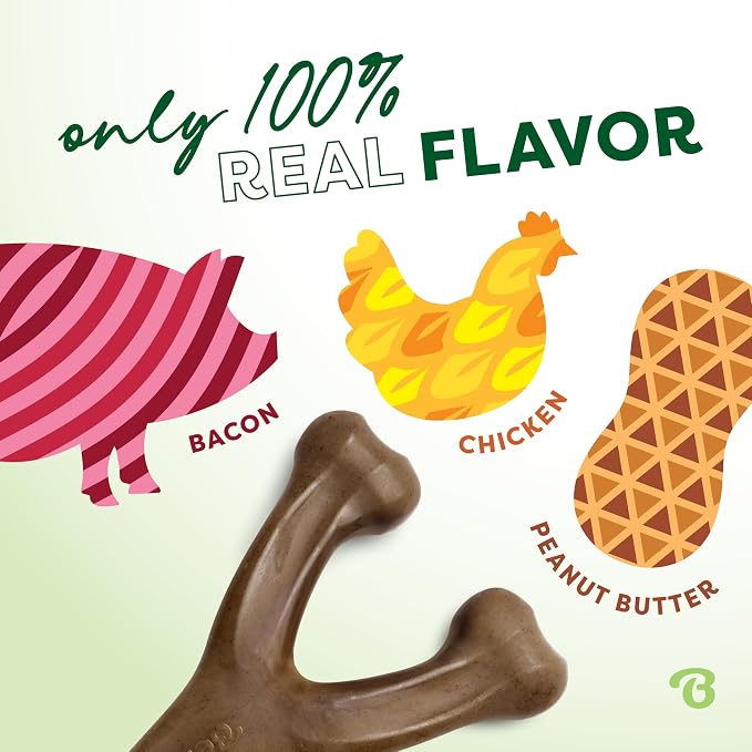 Benebone 3-Pack Wishbone Dog Chew Toy for Aggressive Chewers, Small