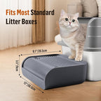 Cat Step for Litter Box, Litter Box Ramp with Filter Function, Dark Grey | Cat Litter Box Step for Kitten & Elderly Cats, Washable Double Layer Litter Catcher, Non-Slip Litter Catcher, Easy to Clean