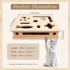 Cat Scratch Puzzle Enrichment Box for Indoor, with 3 Balls & 1 Wand | Integrated Cat Nail File Scratcher with Sandpaper Liner - Stress Free Alternative to Clippers & Grinders for Indoor Cats (L)