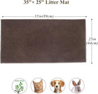 VIVAGLORY Cat Litter Mat Softgrip Litter Trapping Mat, 35"× 25", Brown | Litterbox Rug Box Catcher for Indoor & Floor, Easy Clean Washable Less-Mess Waterproof for Cat