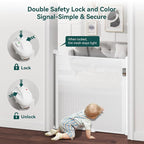 Babepai Retractable Baby Gates for Stairs, Retractable Dog Gate for Indoor/Outdoor Use | Child Gates for Doorways, Deck, Porch, Hallways, Patio (White, 72" Wide 34" Height)