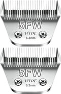 5FW Wide Blades for Dog Grooming Blades Compatible with Andis Clipper | Compatible with Oster A5,Wahl km10 Dog Clippers,Size-#4FC, 3/8-Inch Cut Length (9.5mm),2-Pack