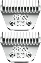 5FW Wide Blades for Dog Grooming Blades Compatible with Andis Clipper | Compatible with Oster A5,Wahl km10 Dog Clippers,Size-#4FC, 3/8-Inch Cut Length (9.5mm),2-Pack