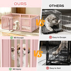 Dog Playpen, Clear Dog Pen, Dog Pen Indoor, Easy to Install and Remove Dog Play Pen, Puppy Playpen Suitable for Dogs, Cats,Dog Playpen Indoor (Pink,23.6 inch Height, 10 Panels)