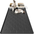 Bulkniu Silicone XL Cat Litter Mat, 28"X40", Raised Edge Waterproof, Black | Litter Trapping & Recycling, Easy to Clean, Non-Slip, Durable Safe & Odorless, Paw Friendly
