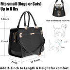 Fashion Pet Carrier Dog Cat Carrier Purse Soft-Sided Leather Handbag Pet Tote Bag for Small Dogs Puppy and Cat TSA Airline Approved