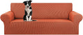 Stretch Oversized Couch Covers for Sofa Slipcover,Pureed Pumpkin | 1-Piece Washable Sofa Cover (94"-110") 4-Seater Furniture Protector, Soft Jacquard Non-Slip Elastic Bottom for Dogs & Kids
