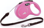 FLEXI® Classic Cord Retractable Dog Leash, Small, 16 ft - Pink | German engineered, original flexi leash, durable quality for dogs up to 26 lbs, tangle-free, walking, reliable brake system