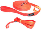 Leash Boss Long Trainer - 1 Inch Nylon Long Dog Training Leash with Storage Strap (30 Ft, Orange)