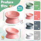 Hushee 4 Pcs Ceramic Raised Cat Food Bowls Elevated Tilted Dish Anti Vomiting Food or Water Bowls Pet Supplies